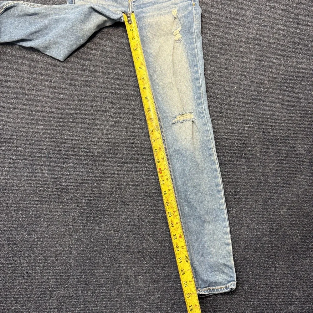 Hollister Skinny Jeans Juniors 0S Blue Light Wash Distressed Stretch 24x29 Denim